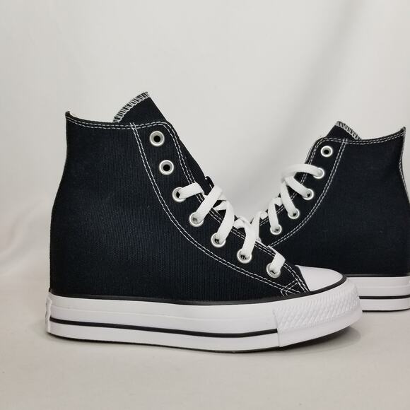 Converse Women's CTAS Wedge Platform Hi Tops Size 6 Black A11909C NWT - Picture 4 of 9